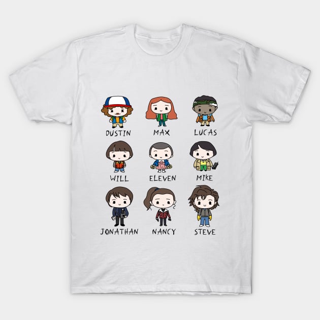Stranger Things Kids Fan Art Chibis T-Shirt by chibicrayon